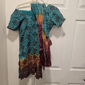 Indian Salwaar (leggings) - Kurta (tunic) set with dupatta (scarf)